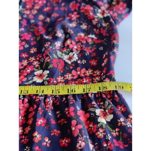 Madison Leigh Women Blue Casual Shirred Waist Floral Tunic Dress‎ Size 12 - Picture 5 of 8